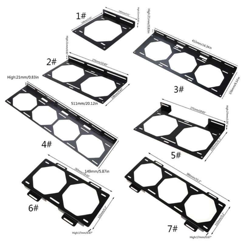 Home Office Official - 12/14CM Chłodnica wentylatora DIY Uchwyt montażowy