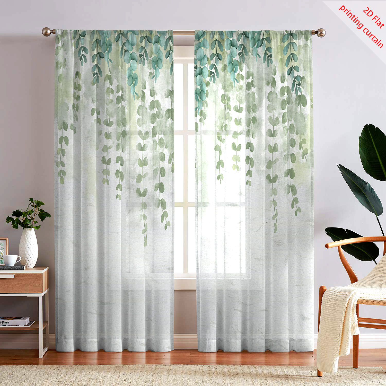 Przezroczysta zasłona z gazy z – Home Office With Plants recenzja i cena