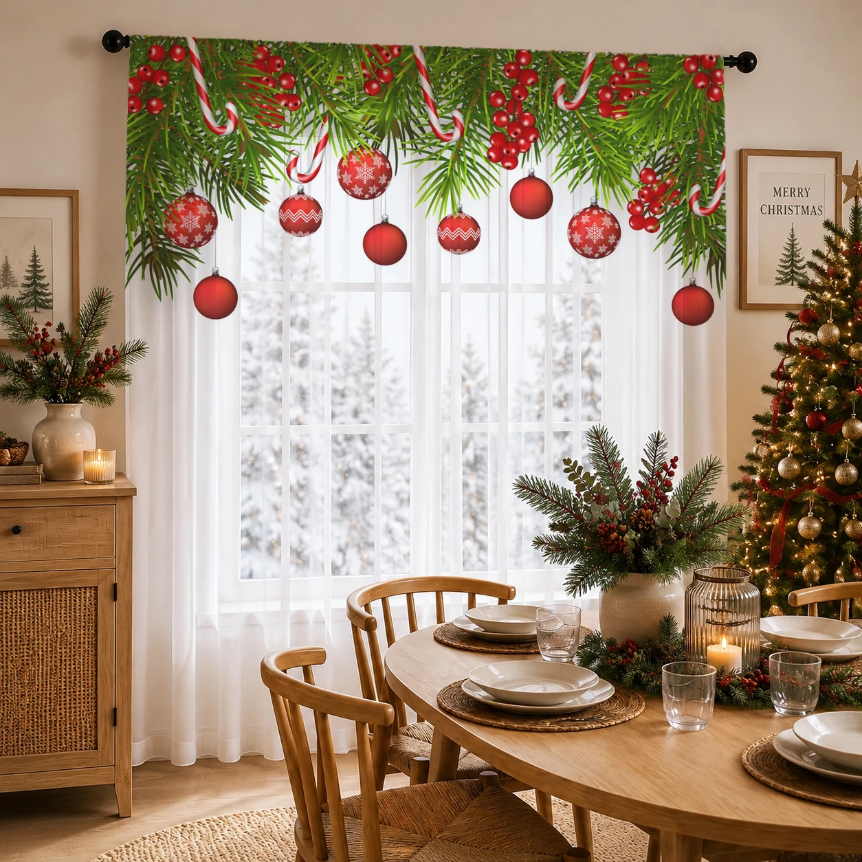 Świąteczna gradientowa zasłona – Home Office With Plants recenzja i cena